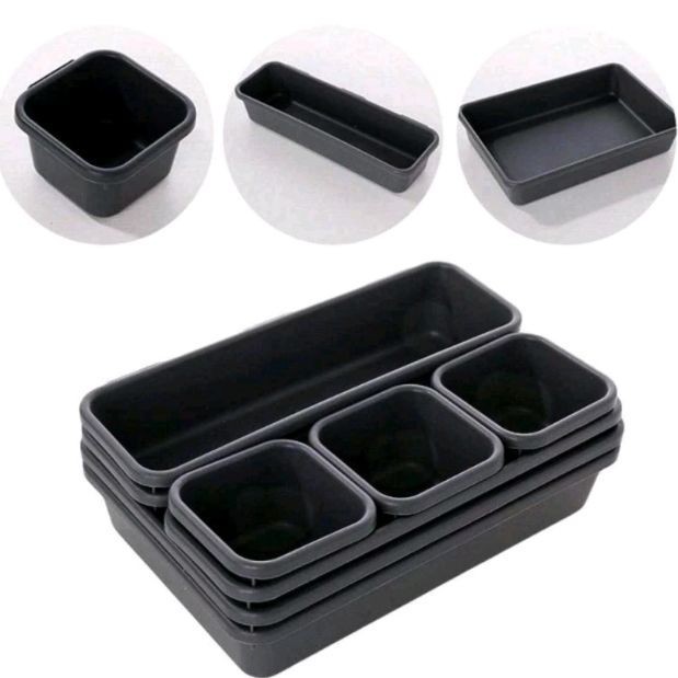 

Tray Organizer Laci 8 pcs Black