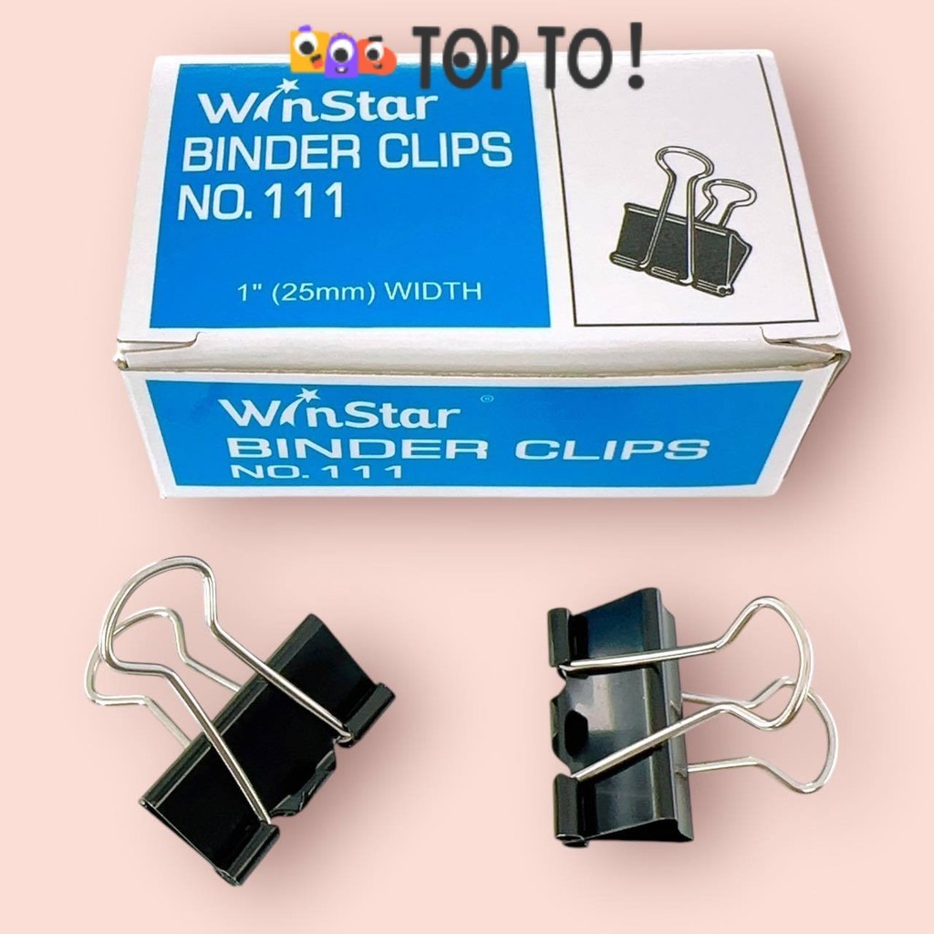 

(1 Box) Binder Klip Kantoran 105 107 111 155 200 260 Binder Clips Penjepit Kertas Binder 12pcs