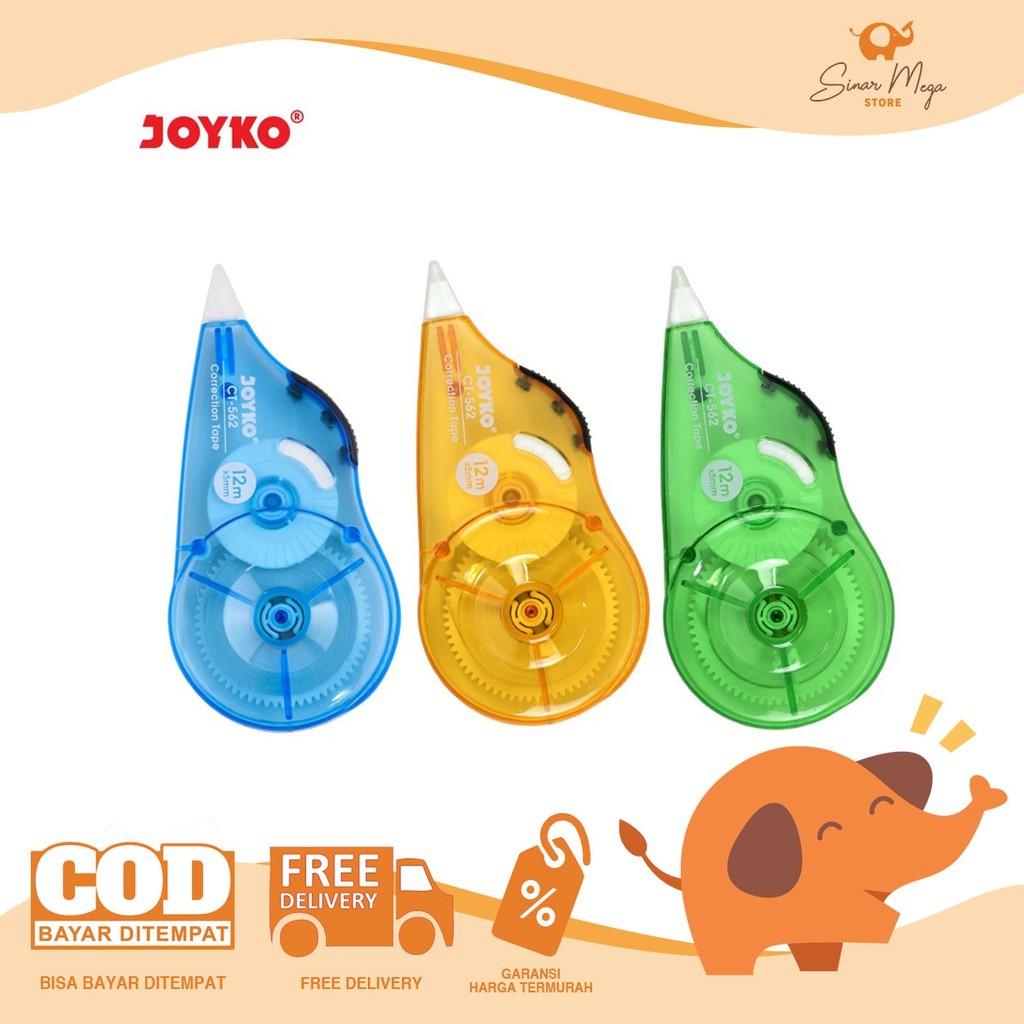 

Joyko Correction Tape CT-562 12M x 5mm / Tip-Ex Pita Kertas Murah Berkualitas