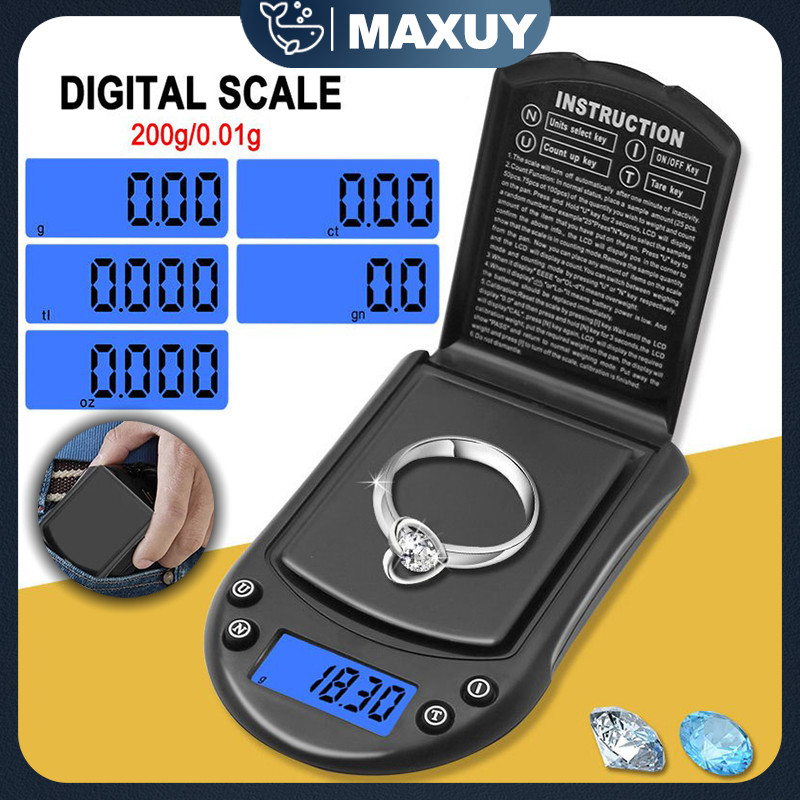 CHQ Timbangan Emas Digital 200g 0.01g Akurat