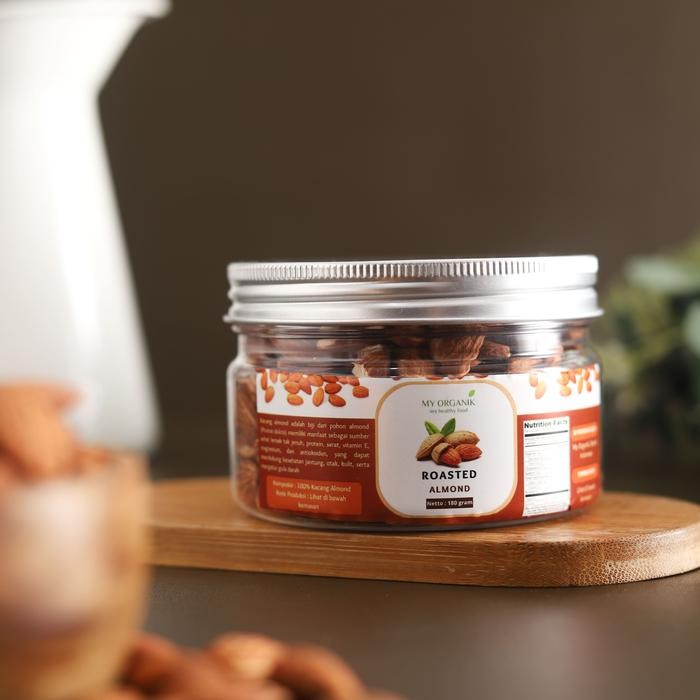 

Best Seller My Organik Kacang Almond Panggang Kupas Premium Organik Roasted Almond Original Natural - 180 gram