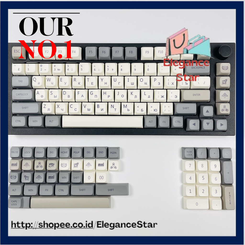 XDA PBT Keycaps Russian Korean English Japanese Qishi Dye Sub Keycap For GMK67 Mechanical Keyboard R