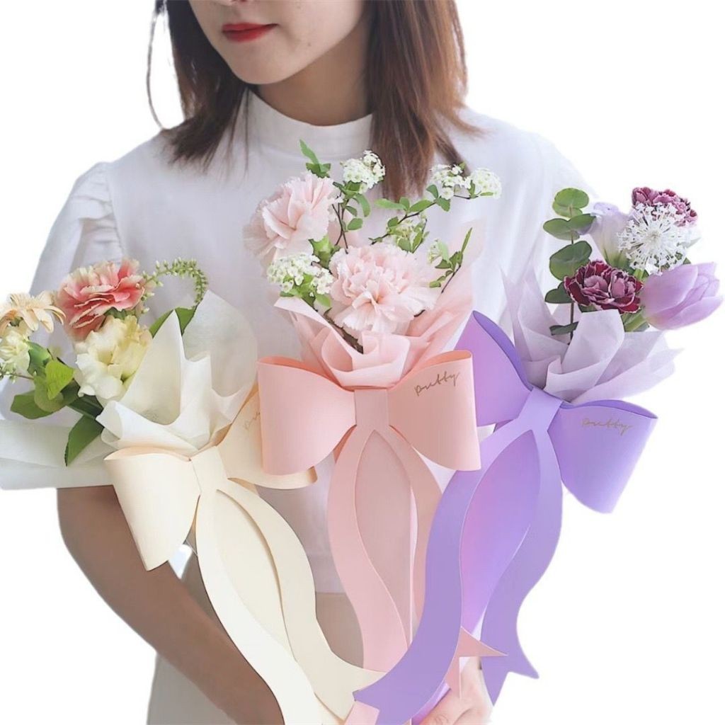 

Box Kertas Bunga Buket Motif Pita (hrg per 1 lembar) | Flower Cone Paper.