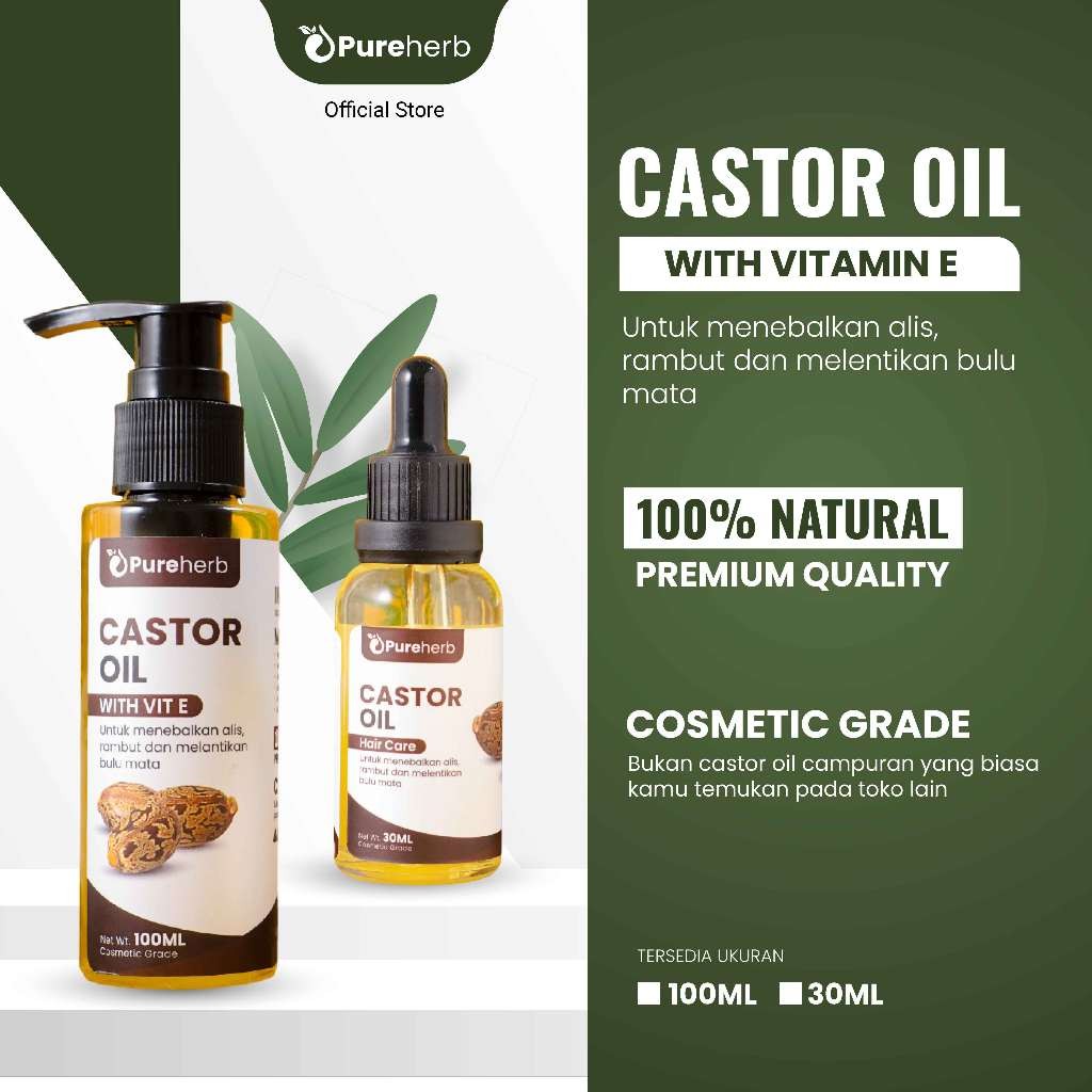 I.LUCK Castor Oil 30ml / Minyak Jarak Carrier Oil / Perawatan Rambut / Pure 100% - by Pureherb