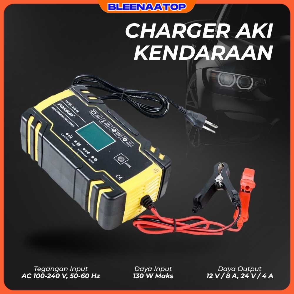 FOXSUR Charger Aki Mobil Motor Battery Charger 12/24V 8A - FBC122408D