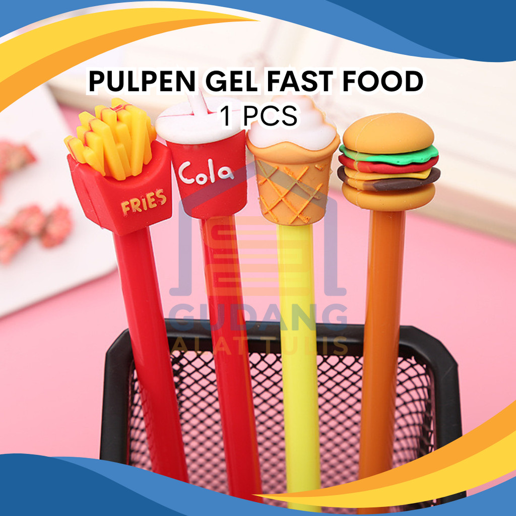 

PULPEN GEL KARAKTER MOTIF FAST FOOD CUTE PER PCS