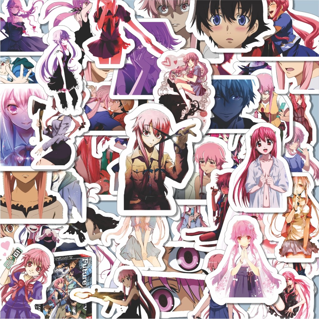 

100PCS Lucu Stiker Anime Series Mirai Nikki Karakter Mix 2 Stiker Aesthetic Stiker Anti Air Stikers Berperekat Waterproof sticker decal buat Motor Helm Buku Journal Koper Casing HP Laptop Botol Minum Hadiah anak