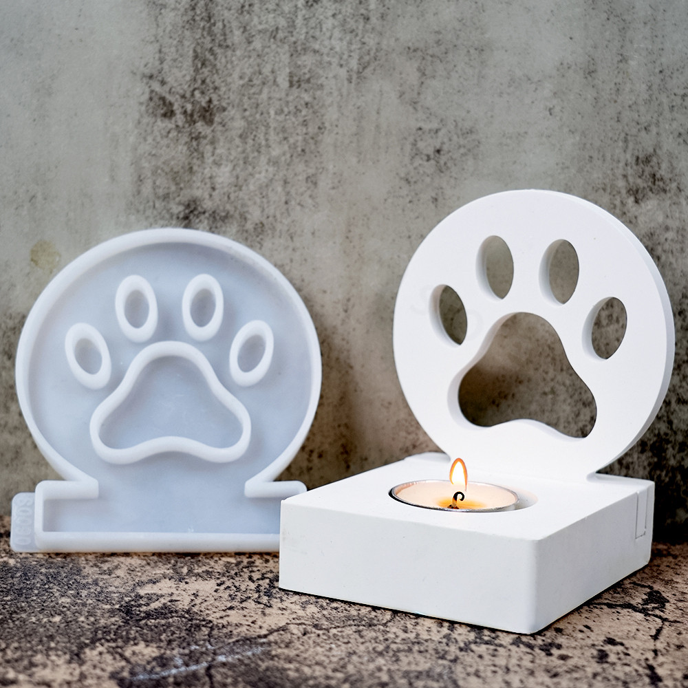 

Cute Dog Claw Candlestick Silicone Mold Plaster Resin Candle Holder Ornament Mould DIY Candle Stand Craft Cement Mold Home Decor