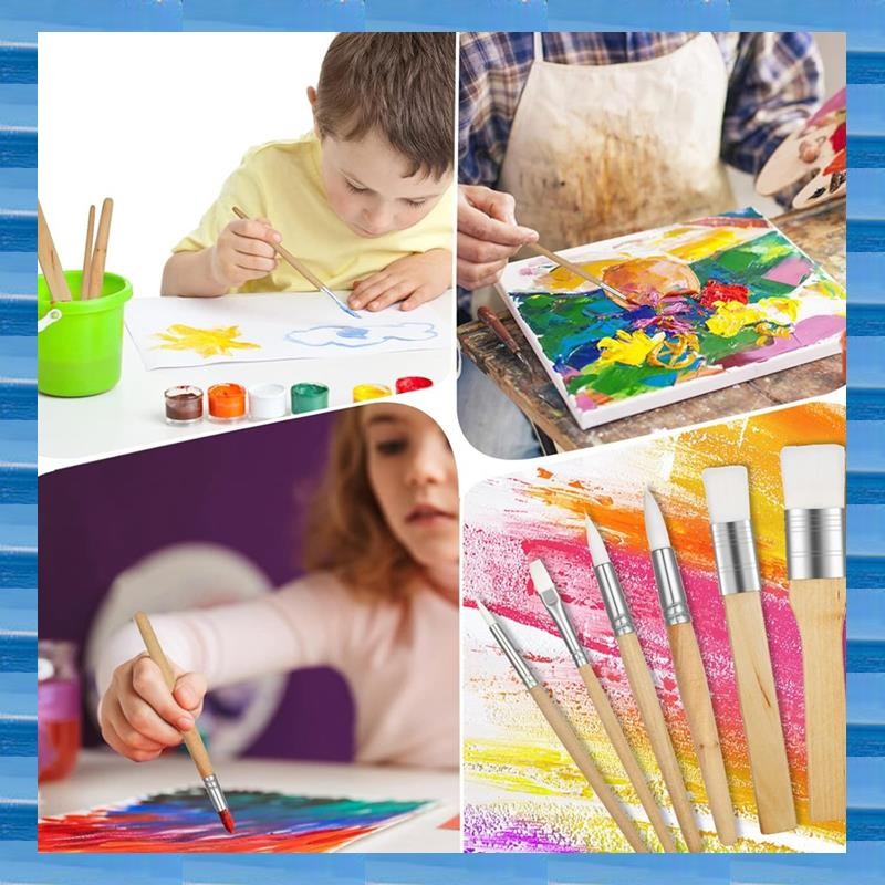 

AT53 Paint Brush Set,6 Pcs Acrylic Paint Brushes Paintbrushes For Acrylic Painting Artist Paint Brushes Nylon Paint Brushes