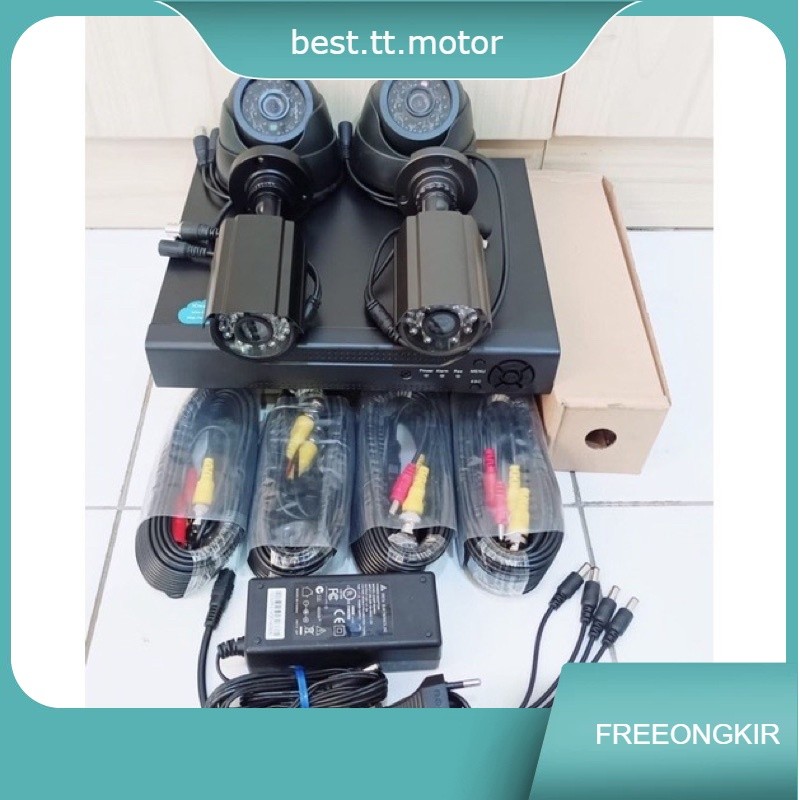 PAKET DVR KIT 4ch paket dvr kit 4channel lengkap dengan cctv hardisk, tanpa kabel cctv