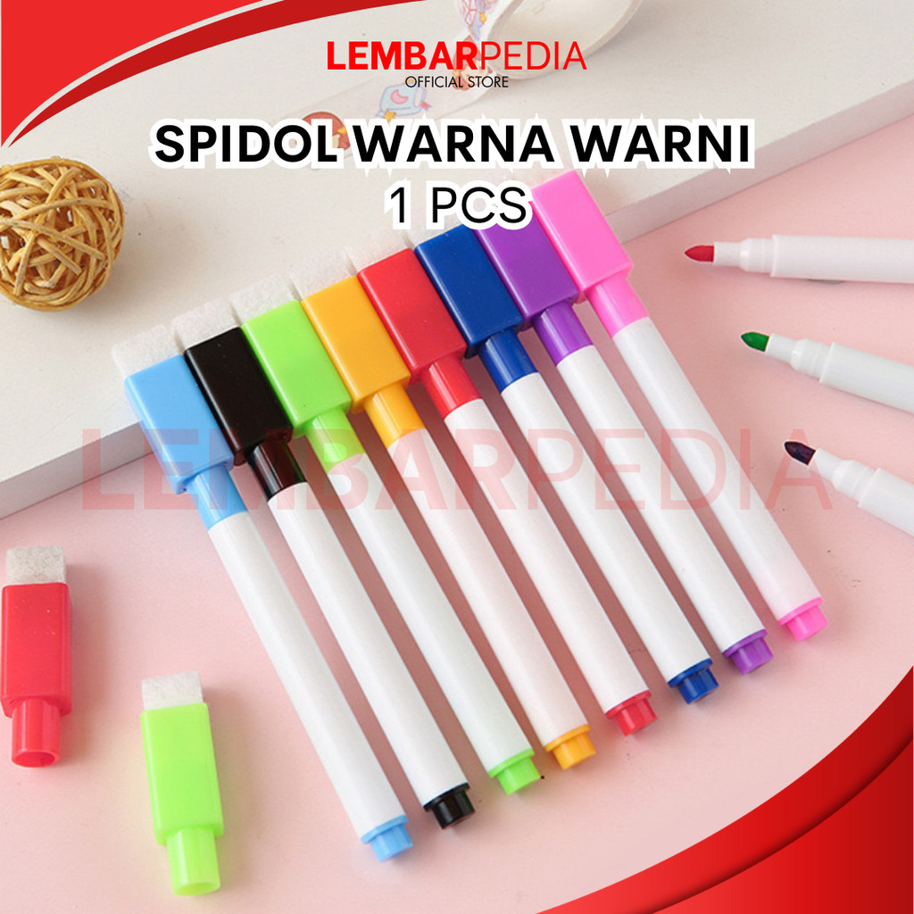 

SPIDOL PAPAN TULIS MINI DENGAN PENGHAPUS WIPE AND CLEAN TINTA SESUAI WARNA