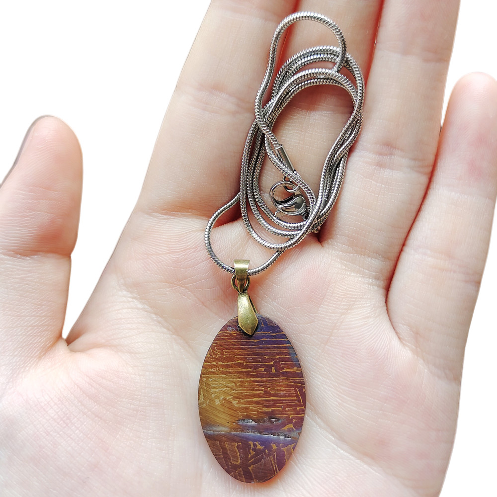 Muonionalusta Iron Meteorite Pendant Natural Iron Meteorite Material Necklace Iron Meteorite Specime