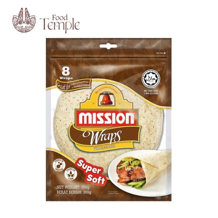 

Mission Wraps Wholegrain Super Soft Kulit Tortilla Kebab Gandum