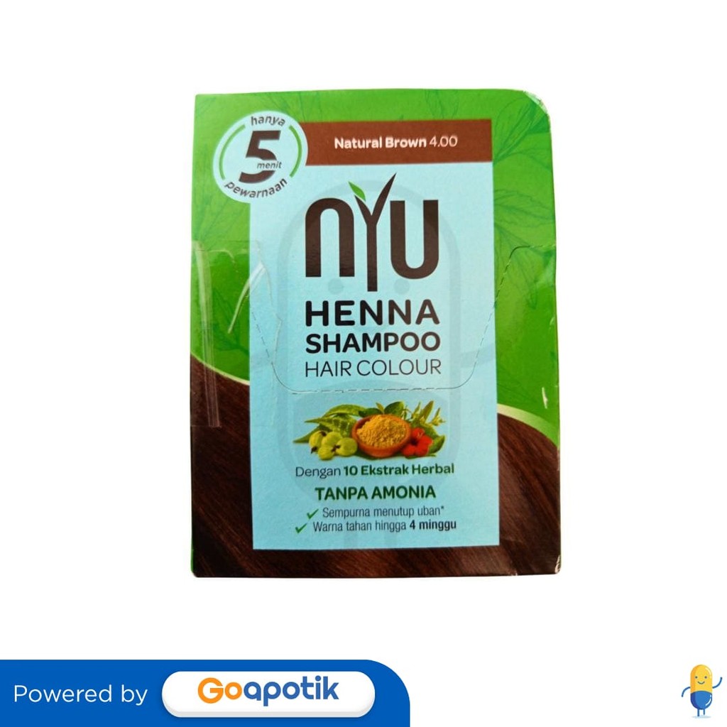 Nyu Henna Shampoo Hair Colour Natural Brown