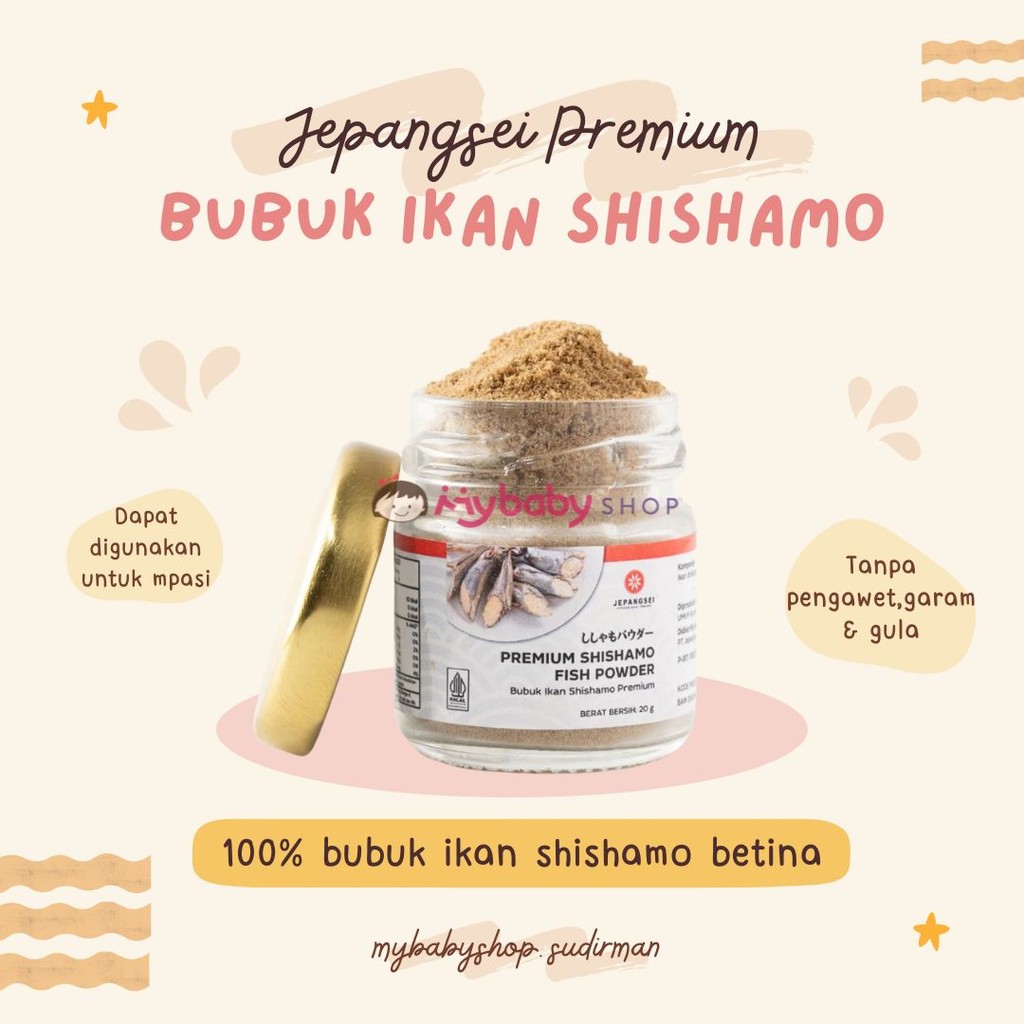 

Jepangsei Premium Shishamo Powder 20 gr / Bubuk Ikan Shishamo - bubuk mpasi anak