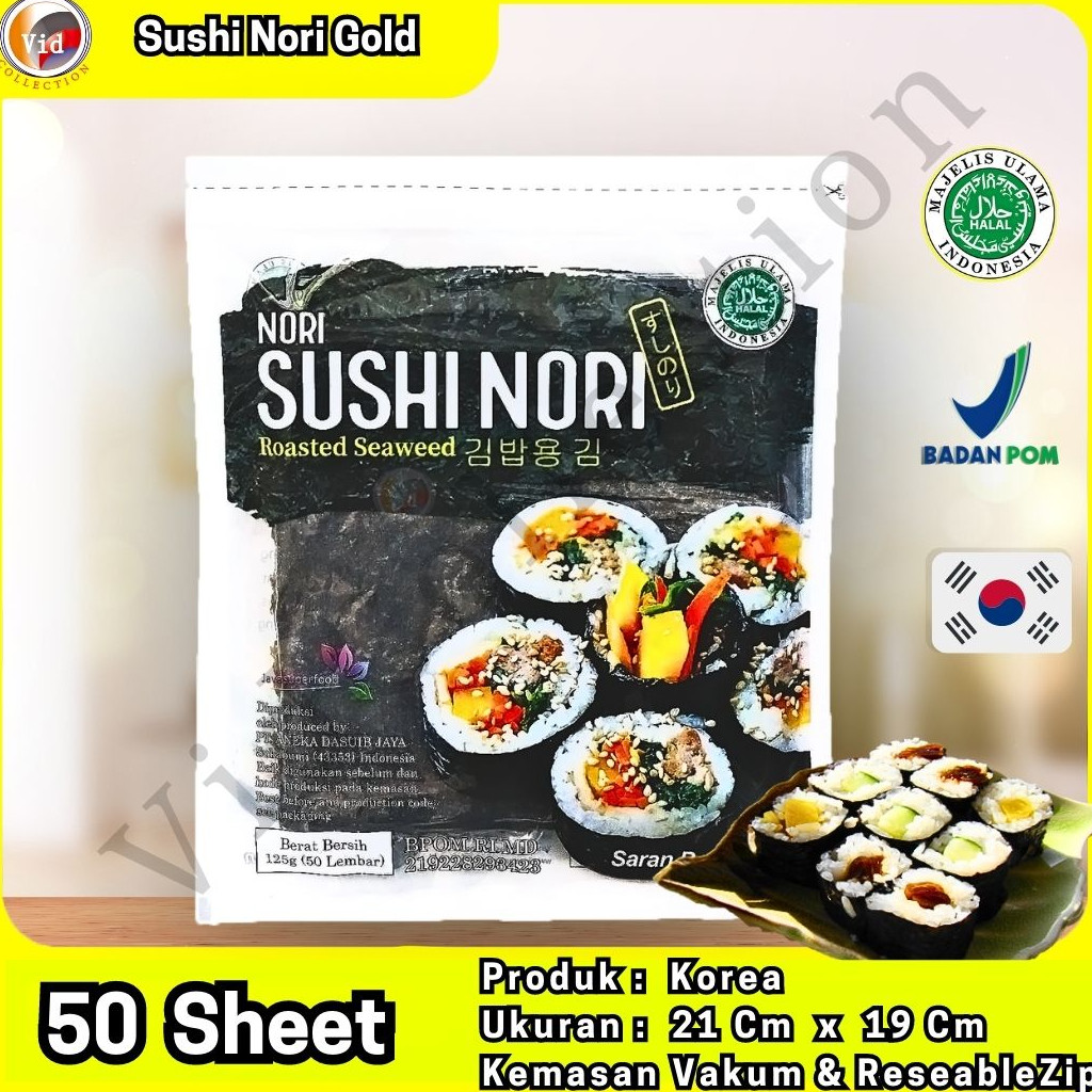 

Java Sushi Nori Roasted Seaweed Rumput Laut 50 Lembar