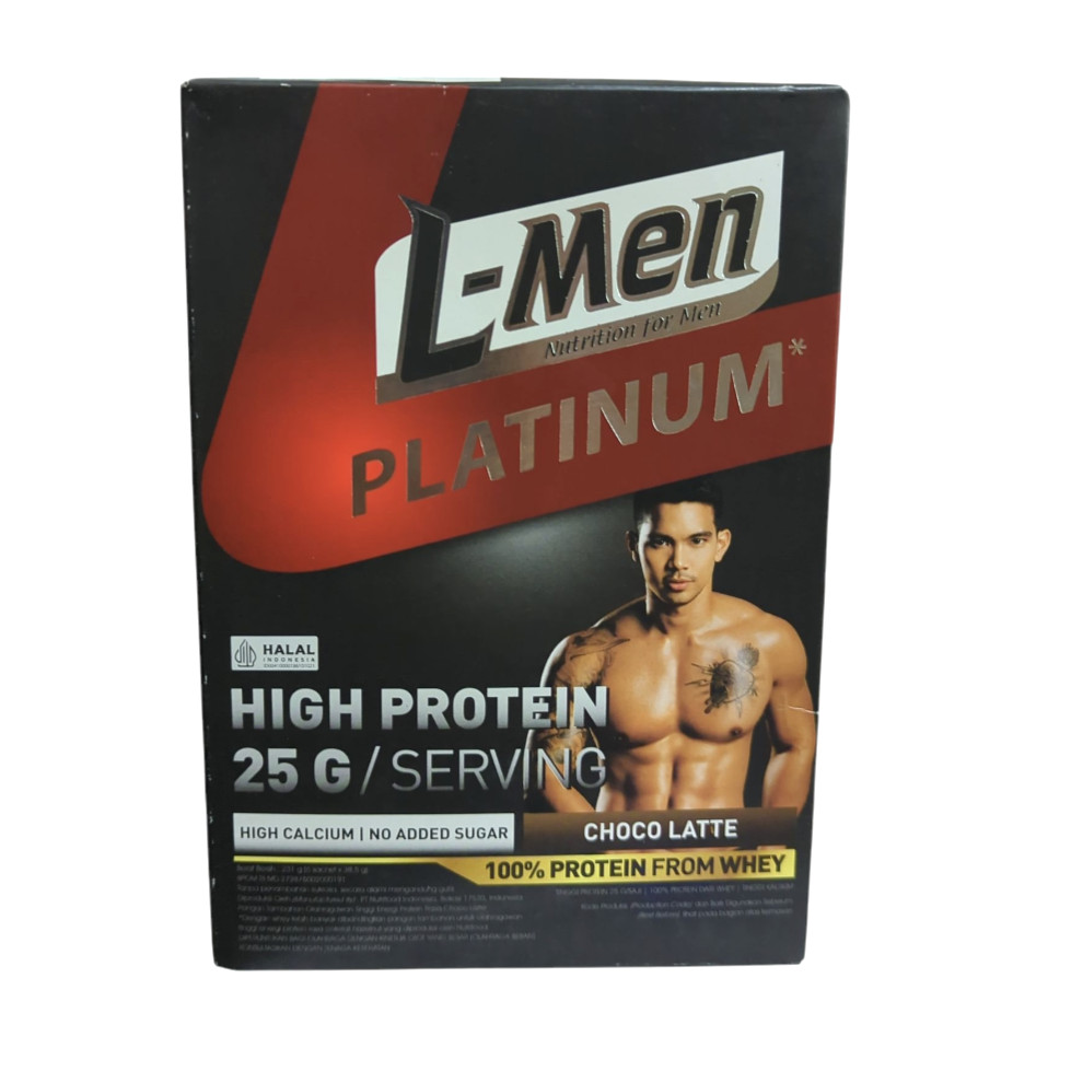 L-Men Platinum Hight Protein Chocolate 231gr For Men - Susu Bubuk Dewasa -Susu Laki Laki