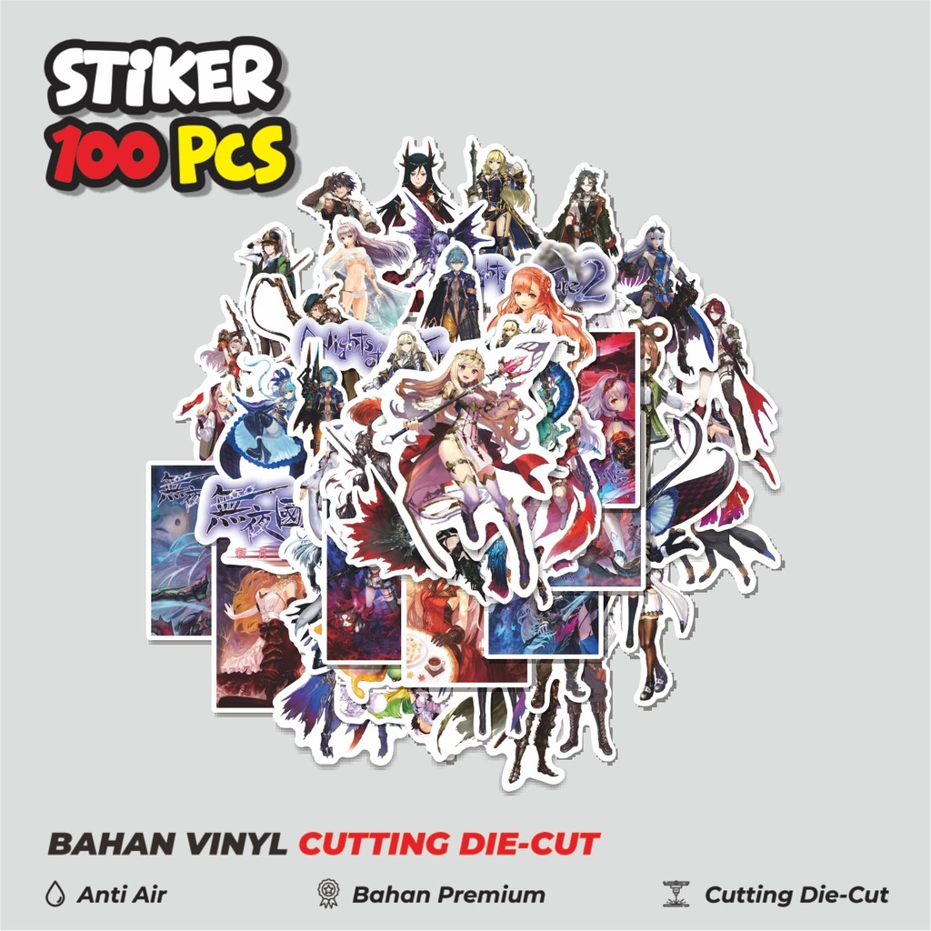 

Terbaru! 50 pcs Stiker Game Nights of Azure Char Mix 1 Dekorasi Lucu Kreatif untuk Notebook, Skateboard, HP