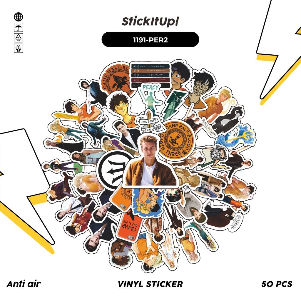 

COD✨ 100 Pcs Stiker Percy Jackson v3 Lucu Aesthetic Vynil Waterproof untuk Freebies Sticker Buku Journal Casing HP Laptop