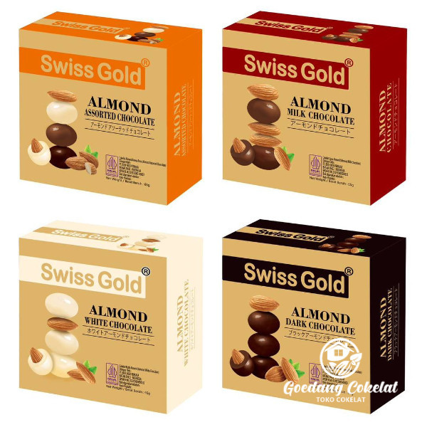 

[[ K23 - BEST SELLER ]] Coklat Swiss Gold Almond Cokelat Assorted Milk White Dark Chocolate 65g
