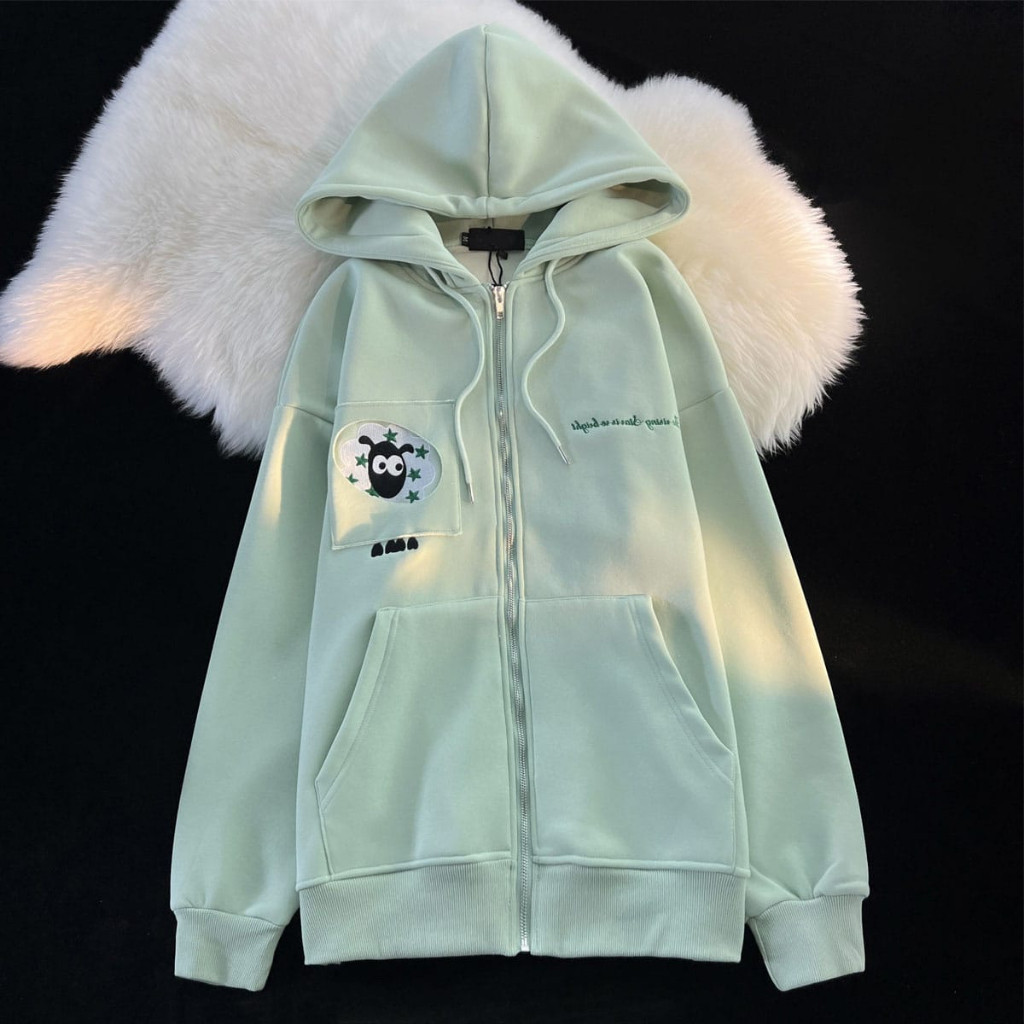 Jaket Wanita Kekinian Ootd Casual Fashion HIDEN SHEEP ZIPPER  Murah Keren Premium