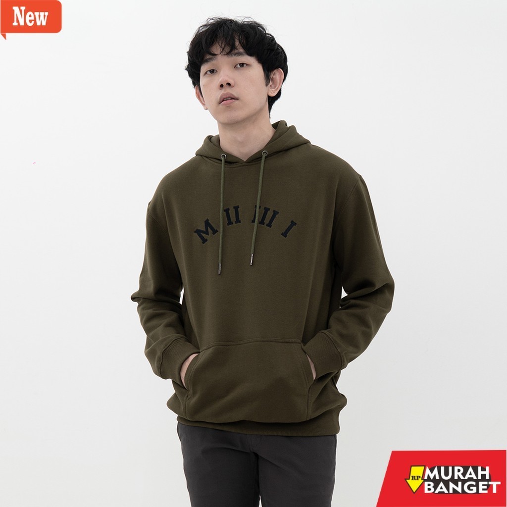 hoodie pria recomended shopee M231 Hoodie Panjang Army 2197F