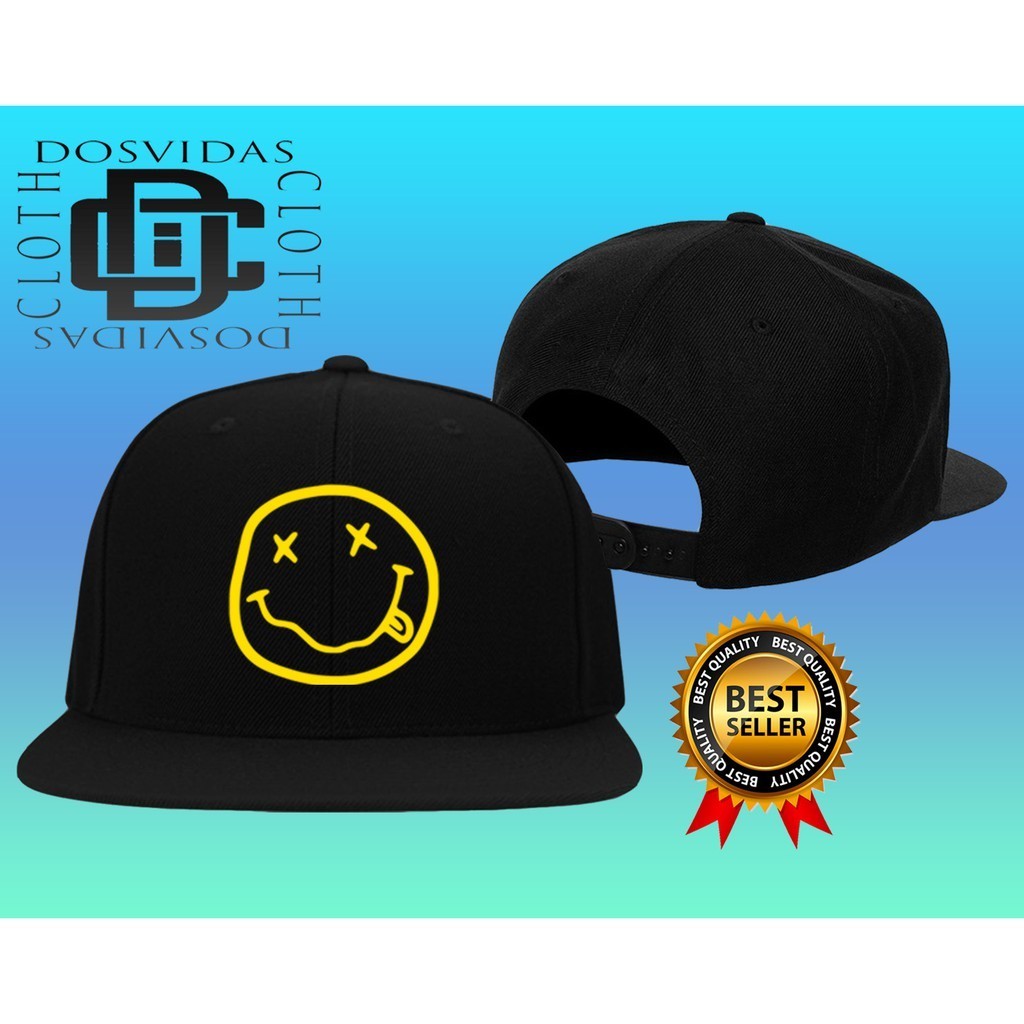 Import Quality Topi Snapback BAND NIRVANA KURT COBAIN Pria & Wanita NIRVANA