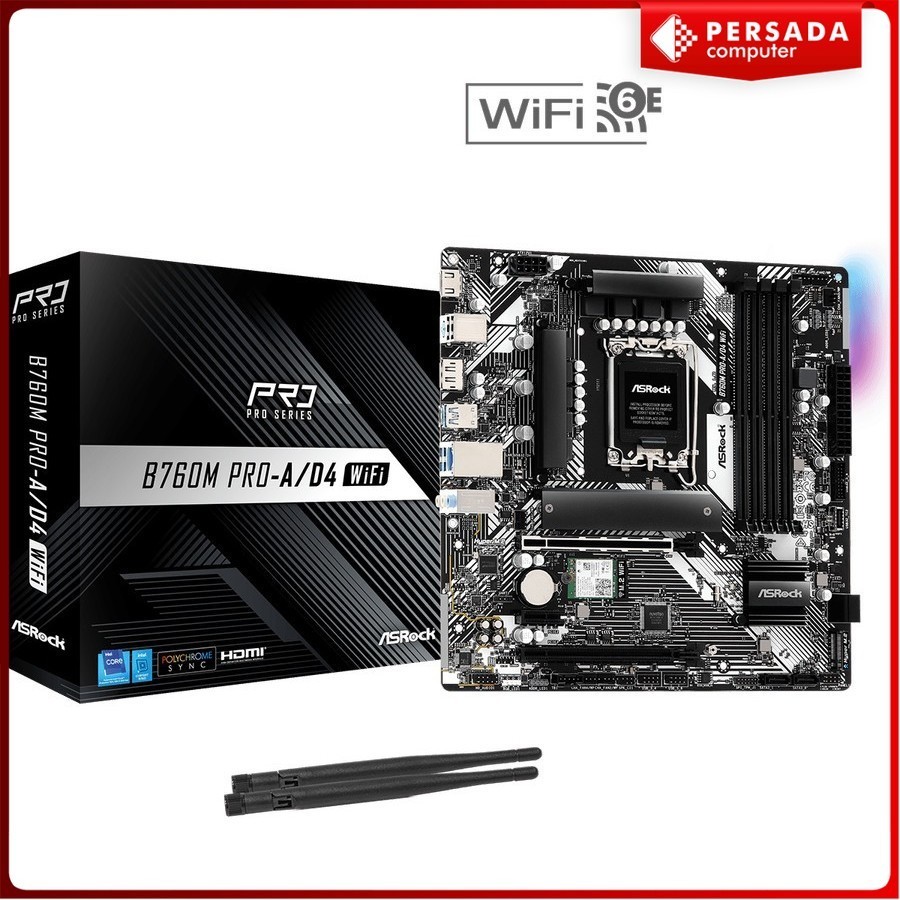 ASRock B760M PRO-A WIFI DDR4 (Intel LGA 1700, B760, DDR4)
