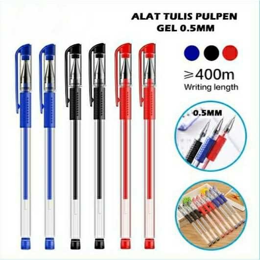 

Pulpen Gel Ink 0.5Mm Alat Tulis Kantor Sekolah Pena Pen Tinta Cair Standart Warna Biru