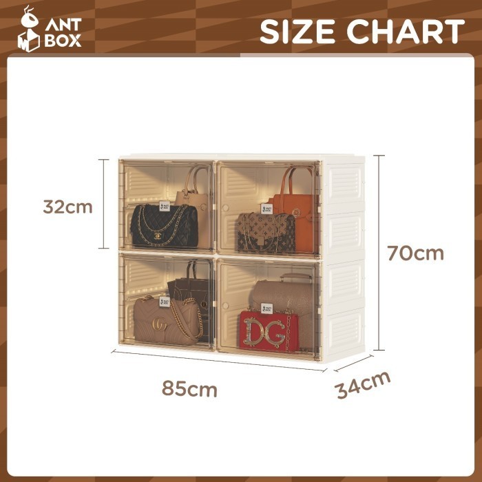 ANTBOX Lemari Tas / Rak Tas / Rak Helm / Kabinet 4 - 10 Box Minimalis - 4 BOX