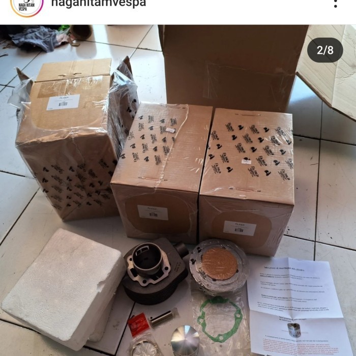 Blok set head lubang 5 by fa italy ori baru buat all vespa 150cc