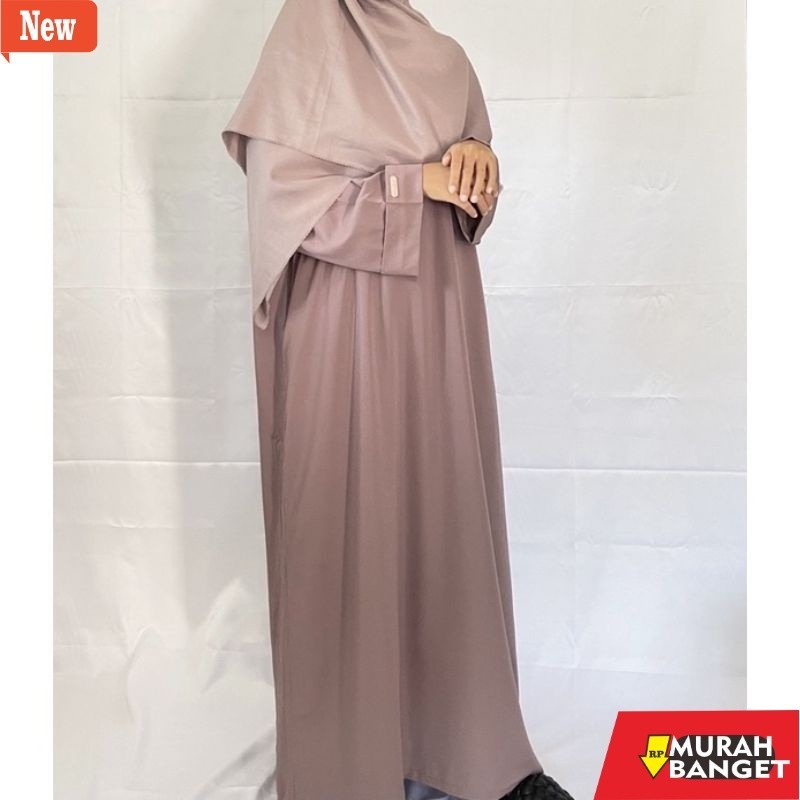 abaya shopee haul 2024 Gamis abaya turkey polos hitam wanita busui simpel terbaru cantik