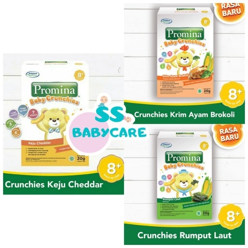 Promina Baby Crunchies 20gr - Snack Camilan MPASI Bayi / Camilan Anak 8 Bulan / Camilan Anak 1 Tahun