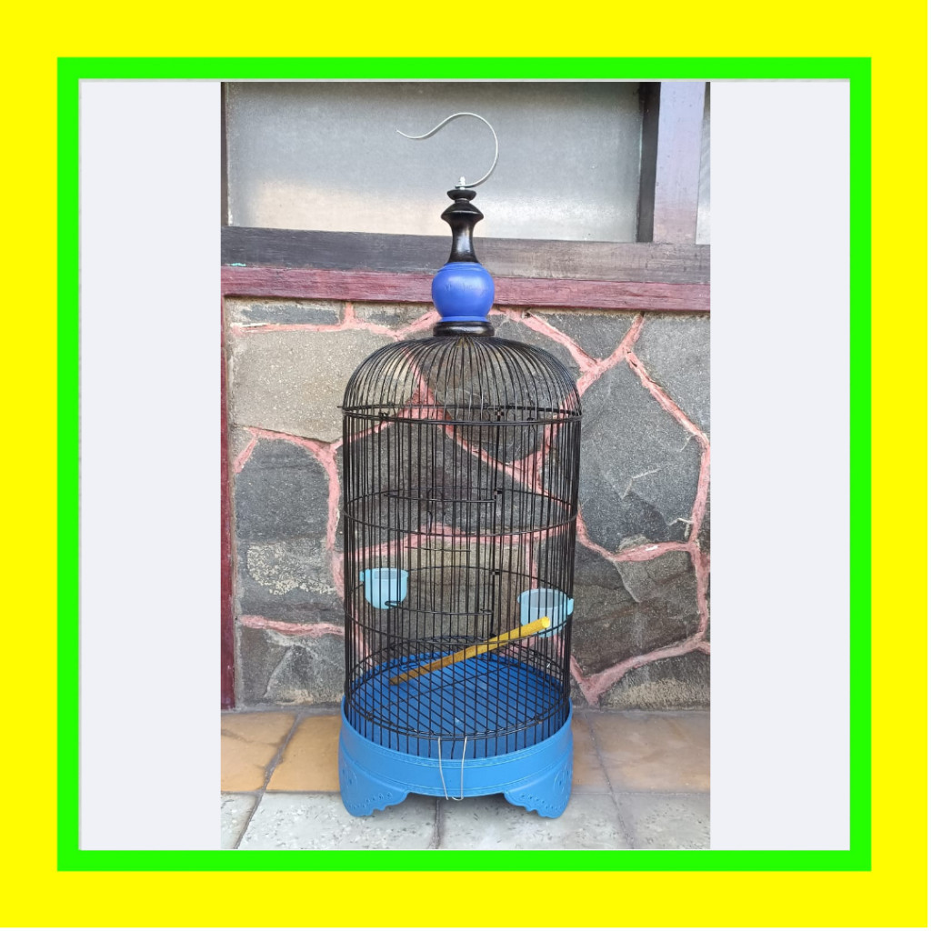 GROSIR Sangkar Burung TANGGUNG HITAM D27 T75 Middle Kecil Kandang Ram Besi Tebal Kenari LoveBird Ple