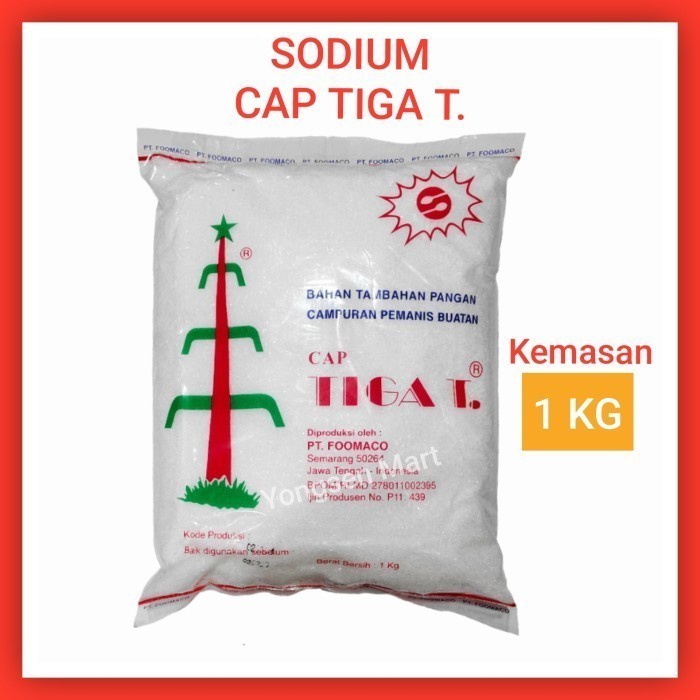 

( 1 KG ) sodium pemanis buatan Tiga Tebu kemasan 1kg / natrium siklamat sakarin