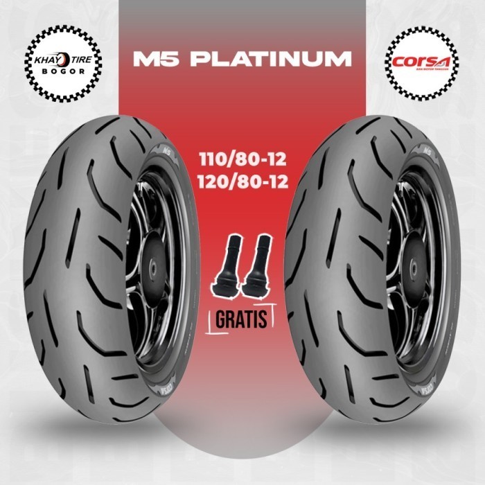 Sepasang Ban SCOOPY / FREEGO - M5 PLATINUM 110/80-12 & 120/80-12