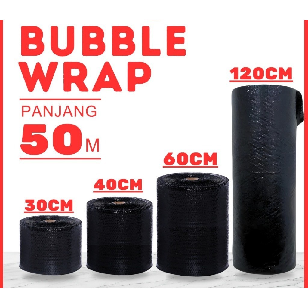 

Bubble Wrap Roll 125 60 40 30 cm Plastik Bubblewrap Hitam Bening Bable Packing Paket Online Shop Anti Jebol Premium Quality