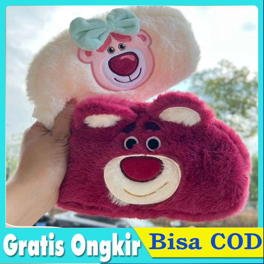 

Cute Strawberry Bear Pencil Case/beruang stroberi kotak pensil Soft and Adorable Bear Large Capacity Pencil Case Student Stationery Pencil Bag