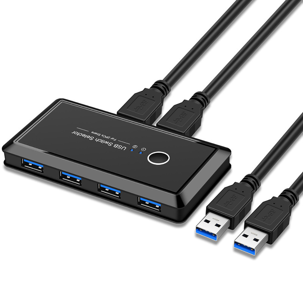 KuWFi USB Switch USB 3.0 2.0 Hdmi Switch  Splitter Use Power Adapter 4 Port Multiple Expander for Ke