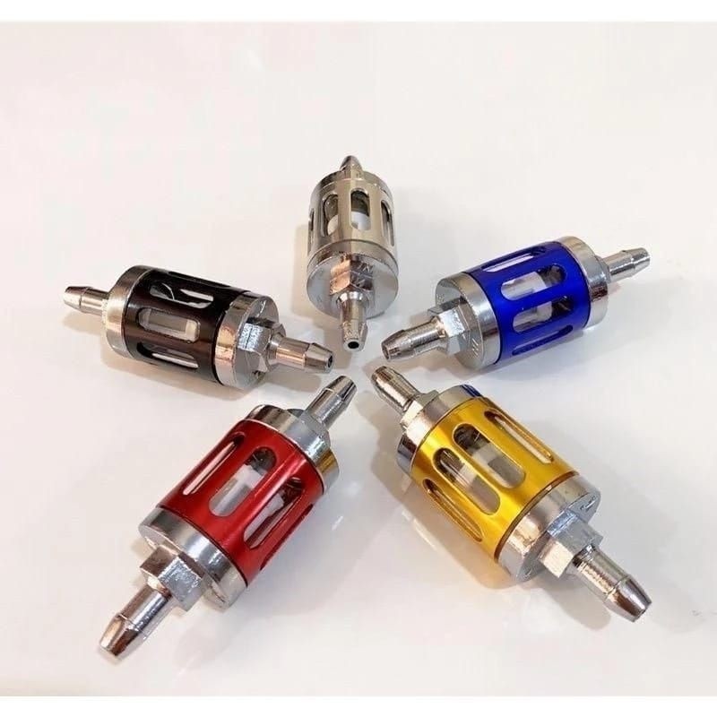 [ DELSER MOTOR ] SARINGAN BENSIN FILTER MINYAK KACA UNIVERSAL CNC WARNA MATIC BEBEK SPORT MOGE RACIN