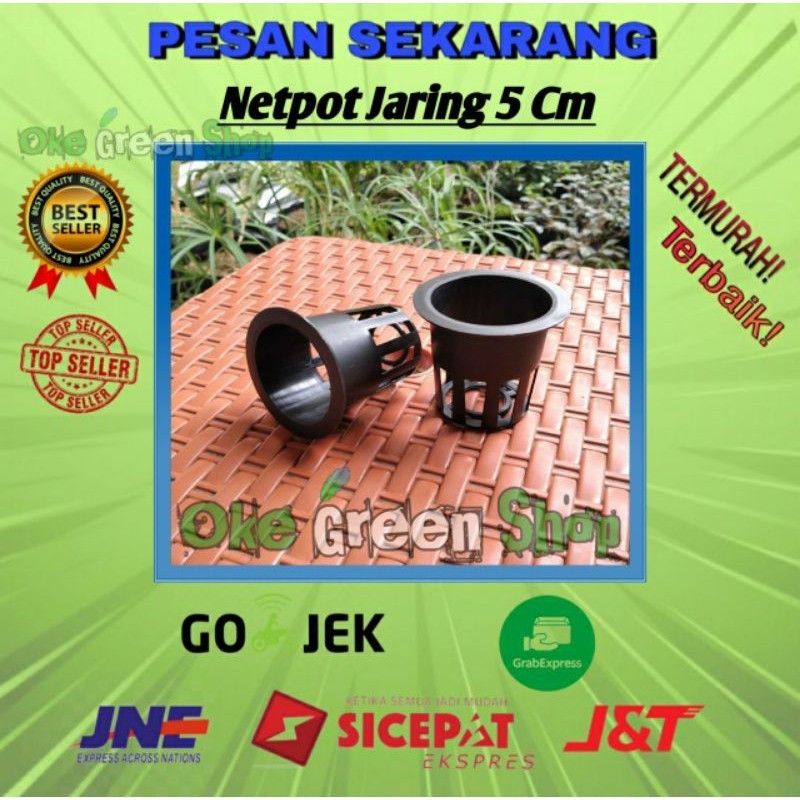 5cm - Netpot Hidroponik Hitam Kuat Kualitas Original Grosir Netpot