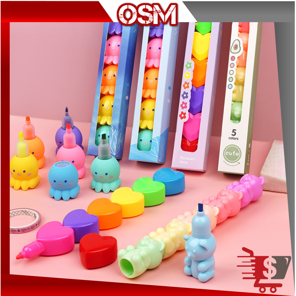 

OSM - S6295 Set Stabilo Pastel Lucu / Spidol Pastel Lucu Warna Warni