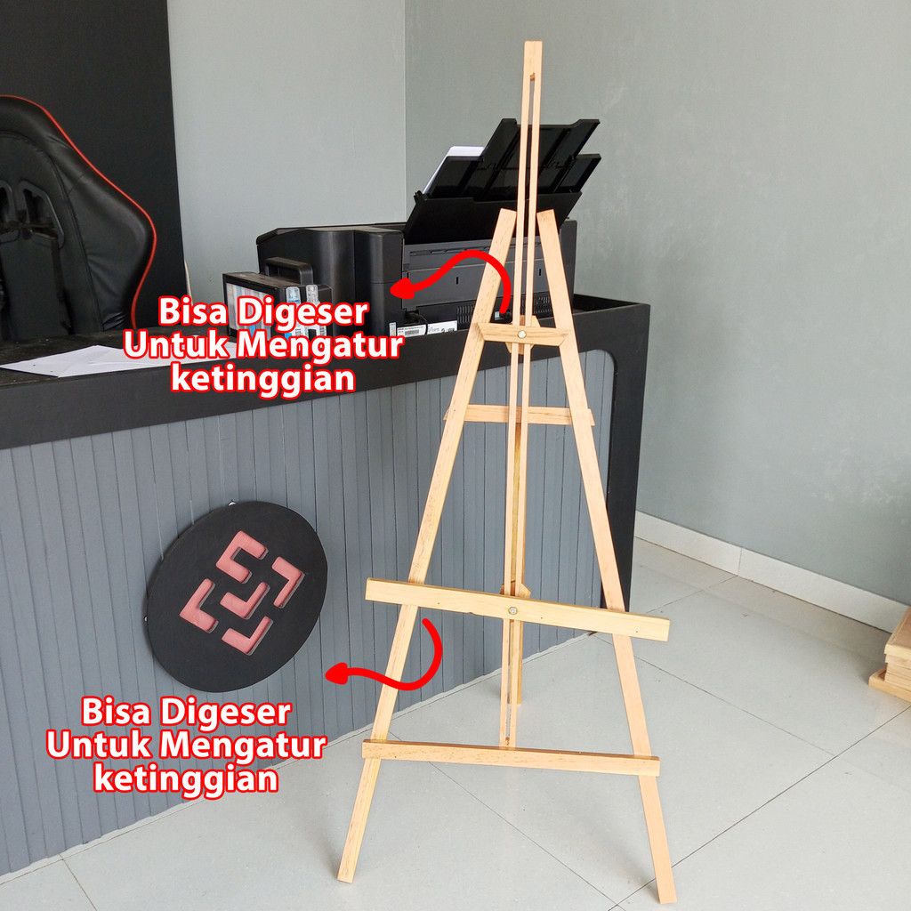 

Wooden Easel Stand Tripod Kayu Besar Stand Kayu Besar
