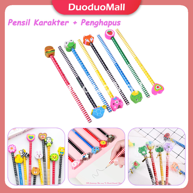 

Pensil Karakter + Penghapus/Pensil Lucu Ada Penghapus