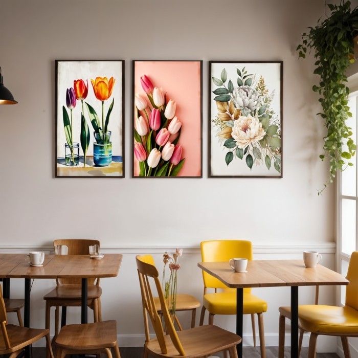 Hiasan Dinding Poster Bunga Ruang Tamu atau Kamar Gantungan LP