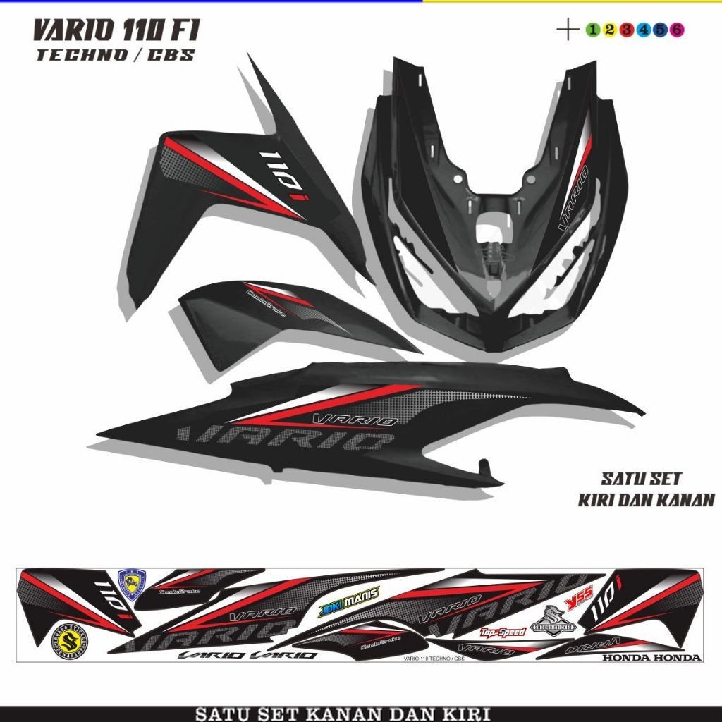 STIKER VARIASI MOTOR STRIPING MOTOR VARIO 110 TECHNO STIKER VARIO TECHNO VARIASI