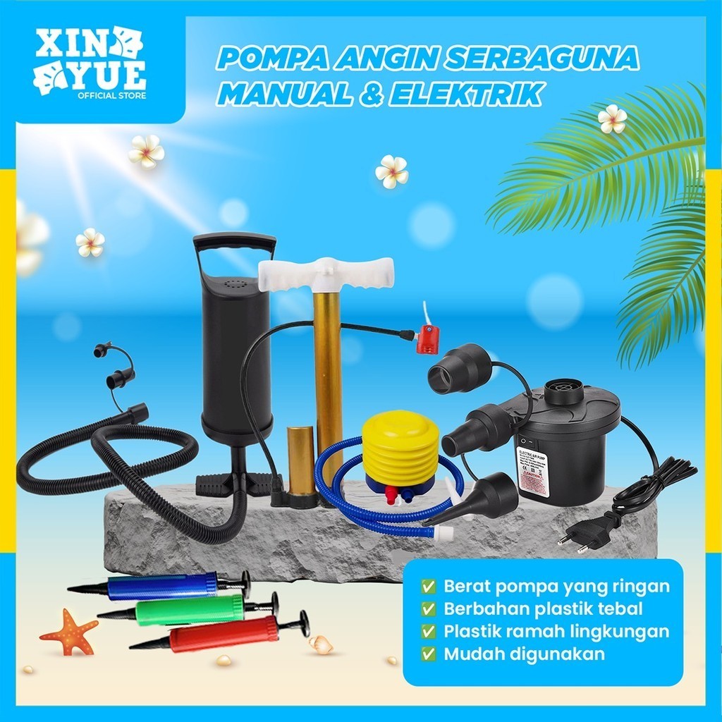 Xin Yue Pompa Angin Listrik Elektrik Air Pump 2 IN 1 Pompa Electrik Vacuum Blow Listrik dan Mobil Fo