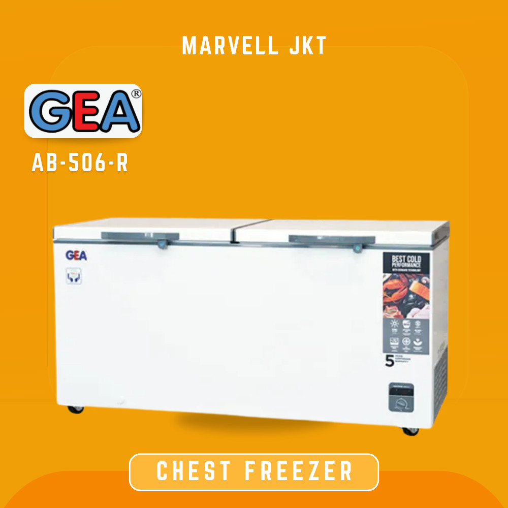 GEA AB-506R AB 506 R AB-506-R CHEST FREEZER BOX CHEST FREEZER 400 LITER GARANSI RESMI ORIGINAL