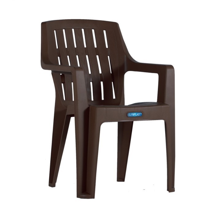 Kursi Plastik Sandaran Tangan - 507 W-Coklat T