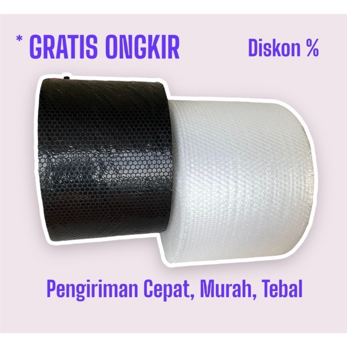 

bubblewrap 50 meter x 30 cm plastik bubble tebal bubble wrap - Hitam SUper Eco